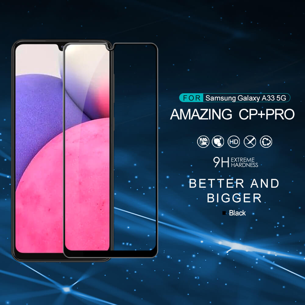Kính cường lực cho Samsung A33 5G, Samsung A55 5G, Samsung A71, Samsung A52 hiệu Nillkin Amazing CP+ Pro 0.33mm chống vỡ, chống xước cao cấp - Hàng chính hãng