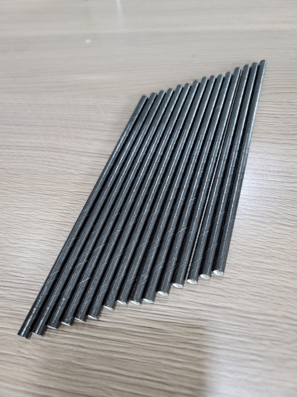 2500 ống hút màu đen 6x197mm Clean paper straw (không màng bọc) dùng uống cà phê nước ngọt