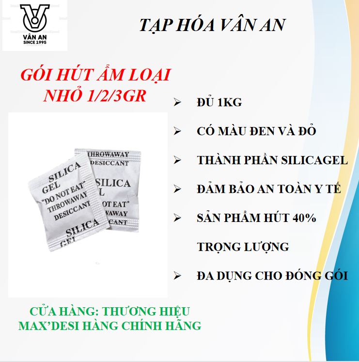 1 Kg gói hút ẩm loại nhỏ xíu 1/2/3gr thương hiệu MAX DESI hàng chính hãng