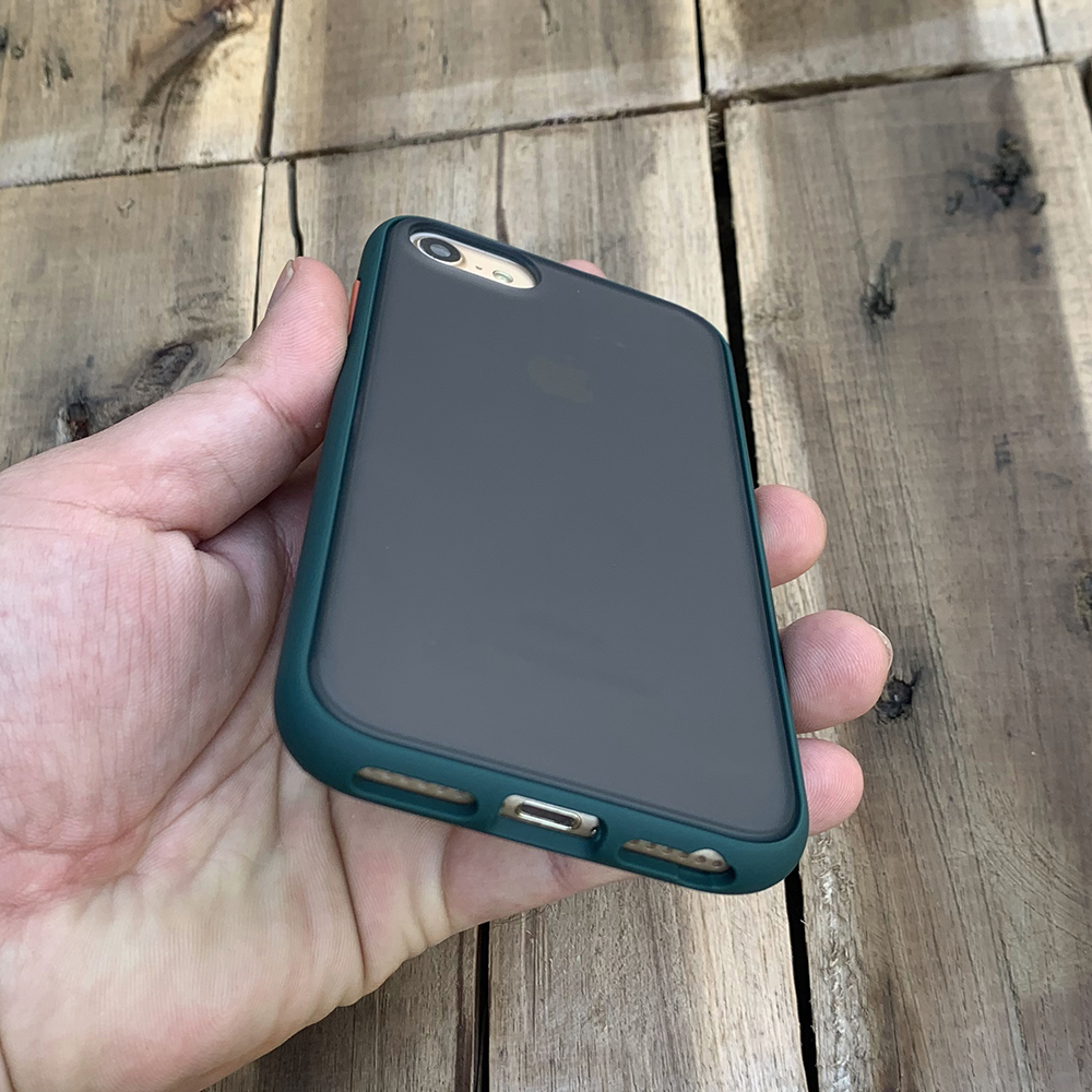 Ốp lưng chống sốc dành cho iPhone 7 / iPhone 8 nút màu cam - Màu xanh đậm