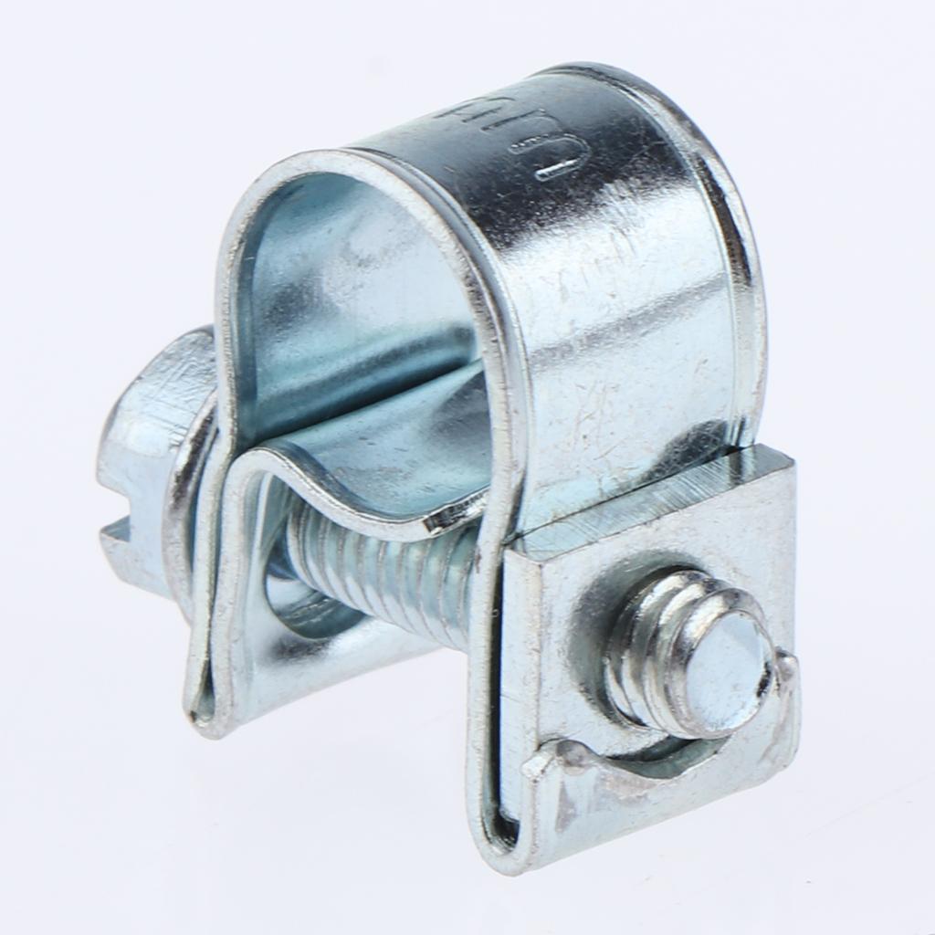 20x Stainless Steel Hose Clamp Adjustable Fuel Line Clips for Diesel Petrol Pipe