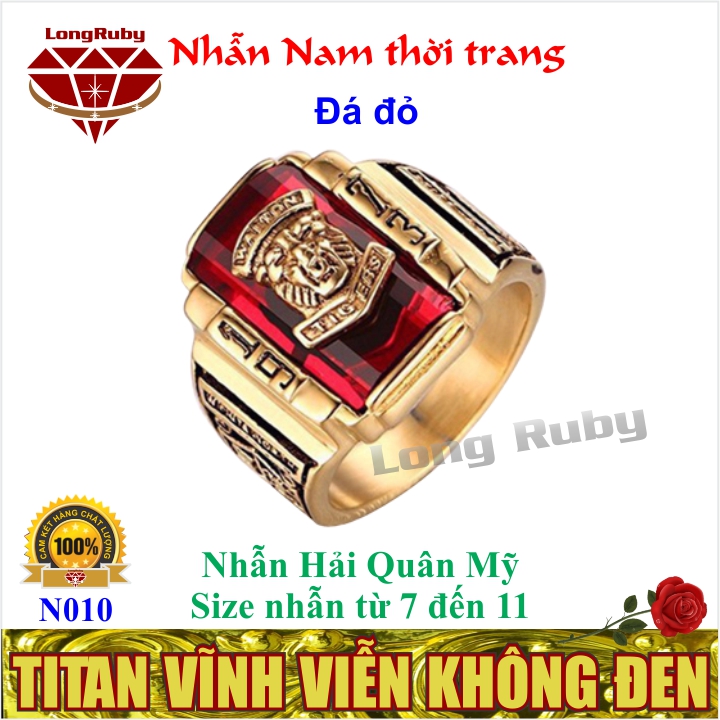 NHẪN SƯ TỬ MẶT ĐÁ ĐỎ