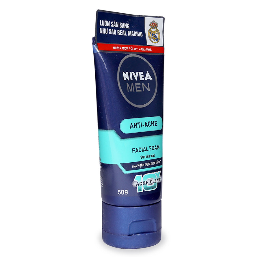 Sữa Rửa Mặt Nam Nivea Men Ngừa Mụn Tối Ưu Tuýp (50g)