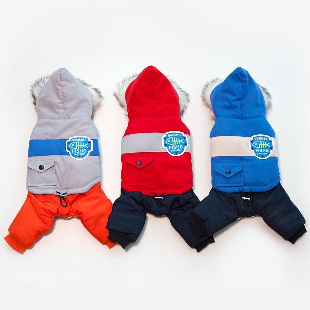 Dog Puppy Pet Hooded Down Jacket Coat Clothes Costume Winter Jumpsuit