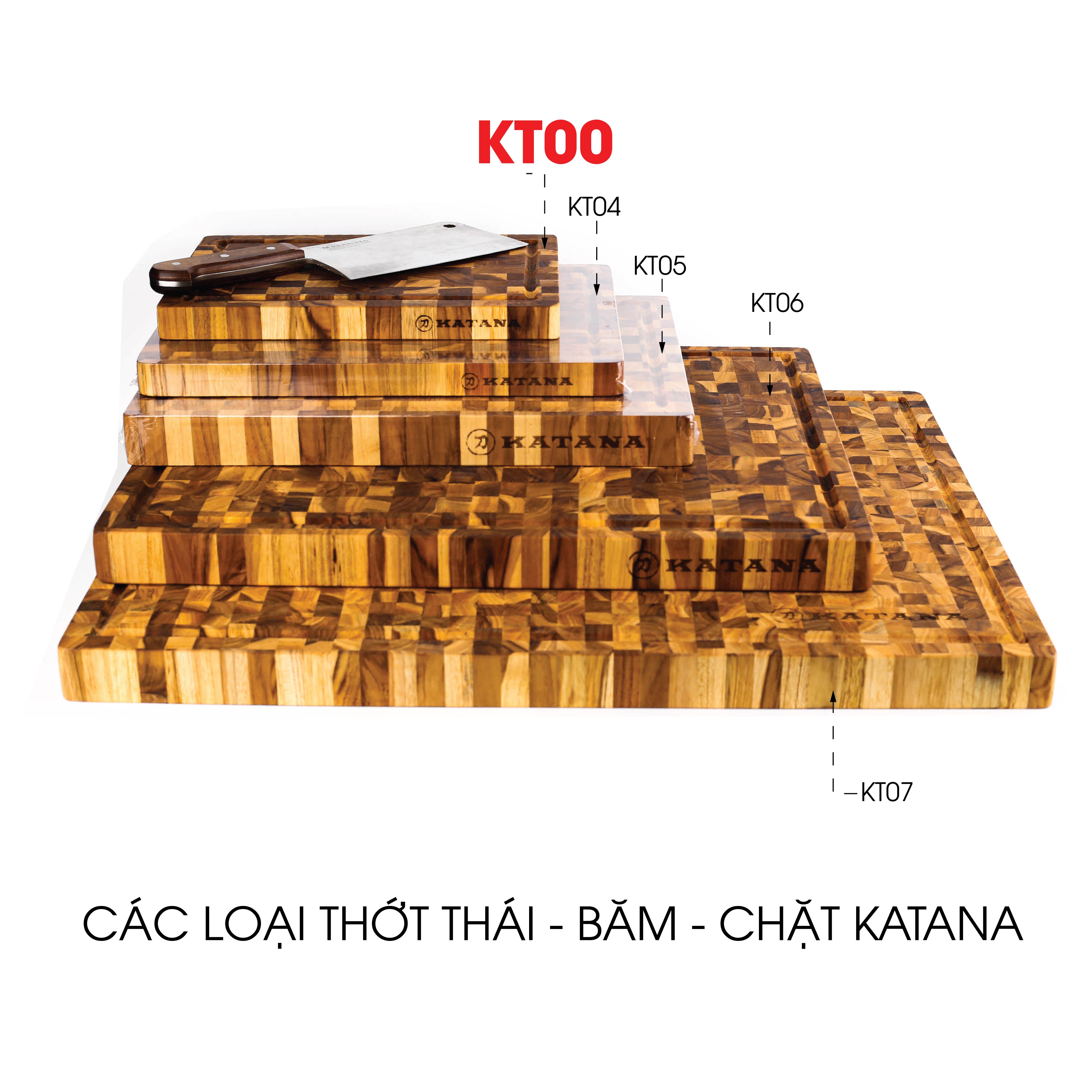 Thớt vuông KATANA gỗ Teak cao cấp cỡ nhỏ - KT00