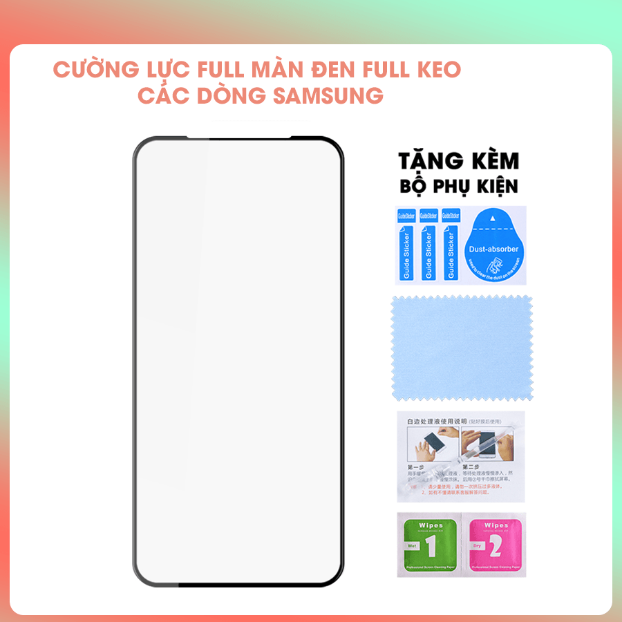 Miếng dán kính cường lực Samsung Galaxy A22 4G A32 S42 A52 A12 A02S A01 A71 A31 A41 A01 A11 4G 5G Full Màn Viền Mỏng Không Lấn Màn - Hàng Chính Hãng