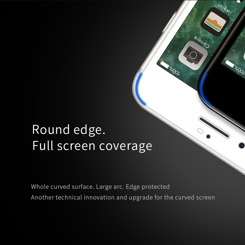 Đen - Miếng dán kính  cường lực 3D full màn hình cho iPhone 7 Plus / 8 Plus hiệu Nillkin XD CP + Max (Mỏng 0.3mm, Kính ACC Japan, Chống Lóa, Hạn Chế Vân Tay) - Hàng chính hãng