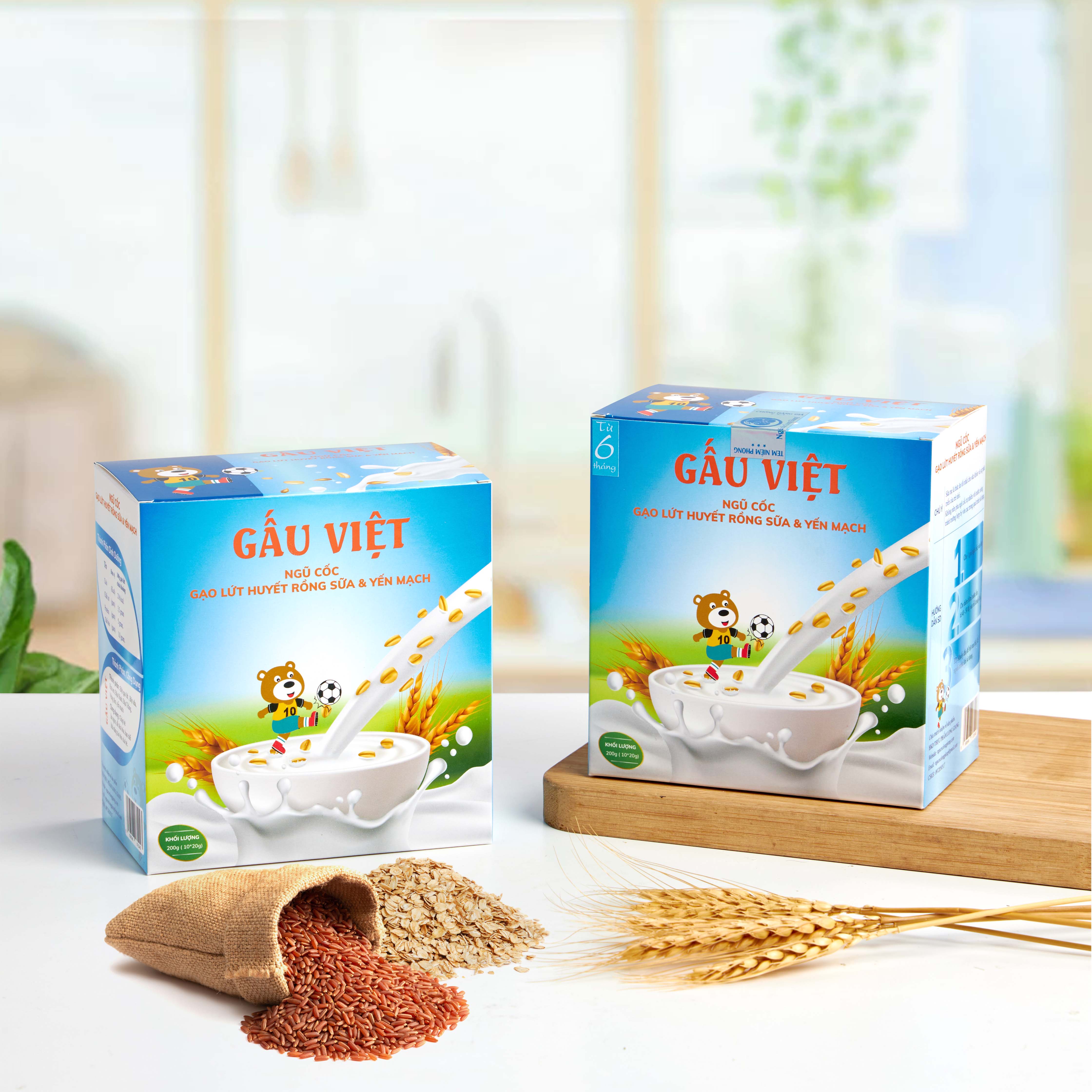 Ngũ cốc ăn dặm Long Giang vị Gạo lứt huyết rồng sữa &amp; Hạt Sen
