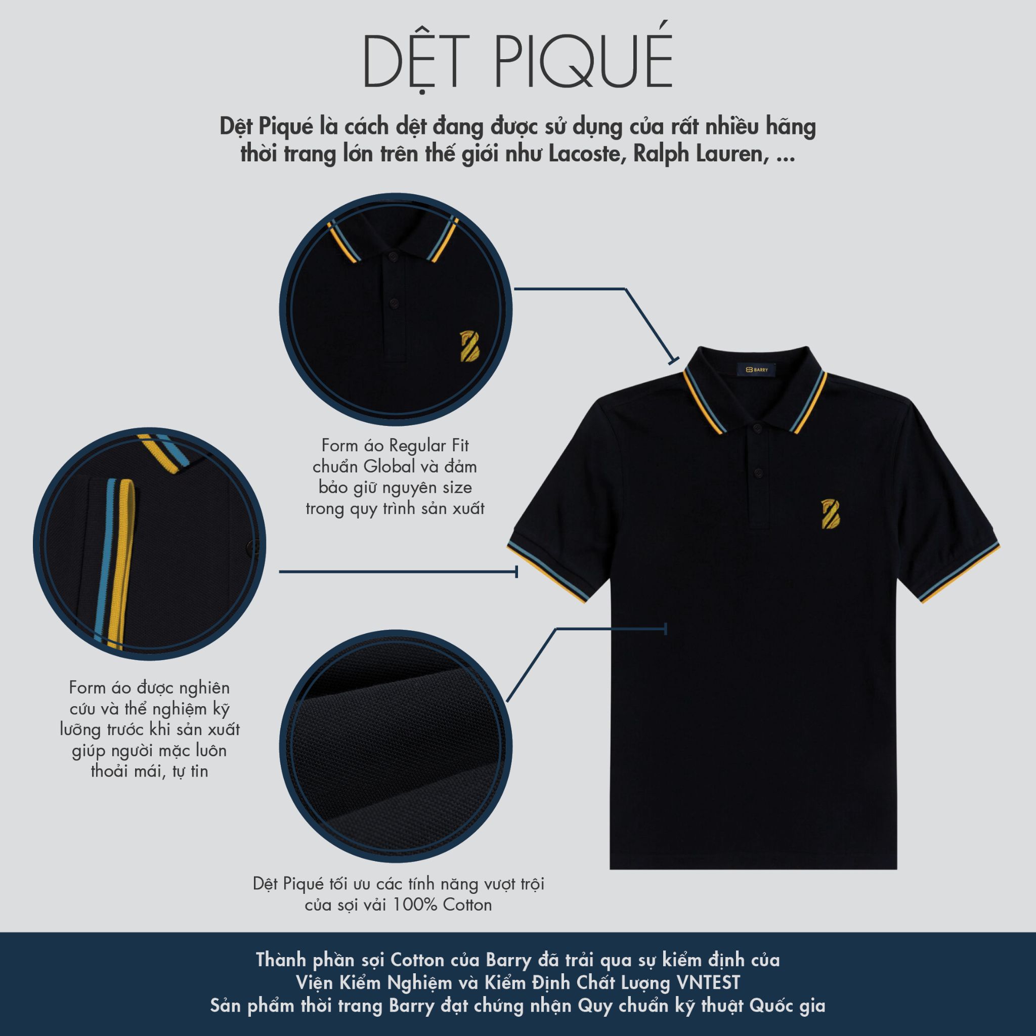 Áo Polo Nữ Vải Cotton Cá Sấu Gai Cao Cấp BARRY SS22 - PG124