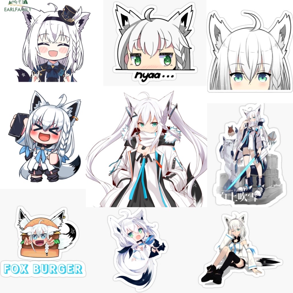 Ảnh Sticker Shirakami Fubuki Sticker 30-60 cái ép lụa khác nhau/Hình dán vtuber Hololive Shirakami fubuki