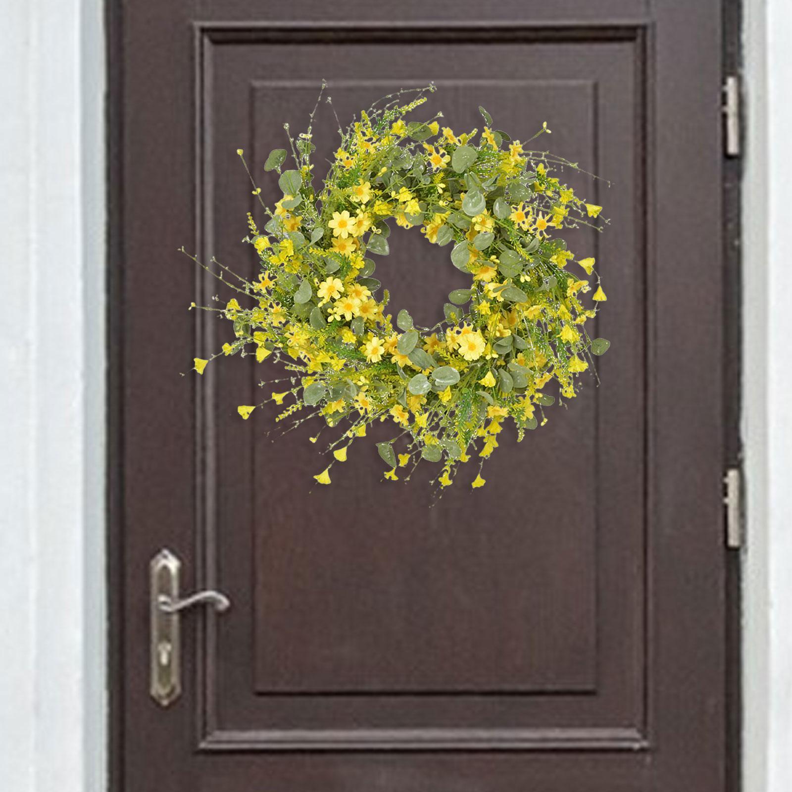 Daisy Eucalyptus Wreath Front Door for Photo Prop Indoor Decoration