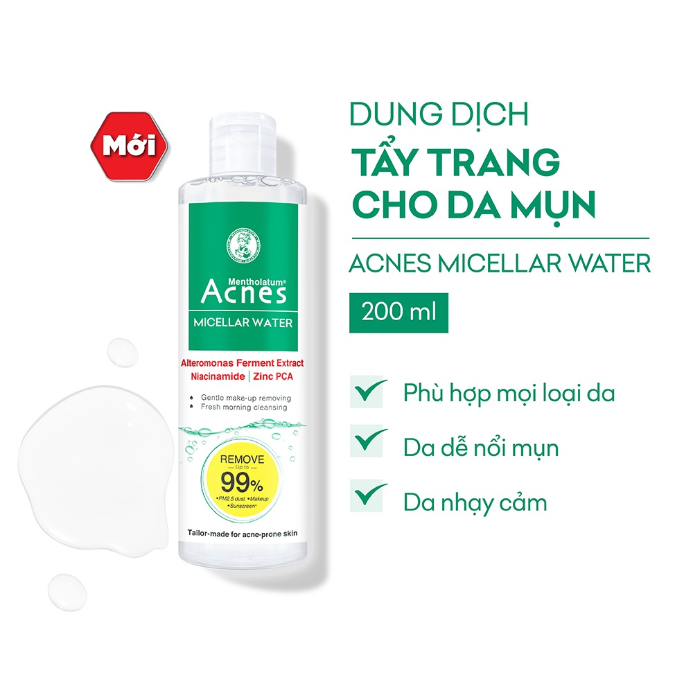 Dung Dịch Tẩy Trang Acnes Micellar Water Làm Sạch Dịu Nhẹ 200ml