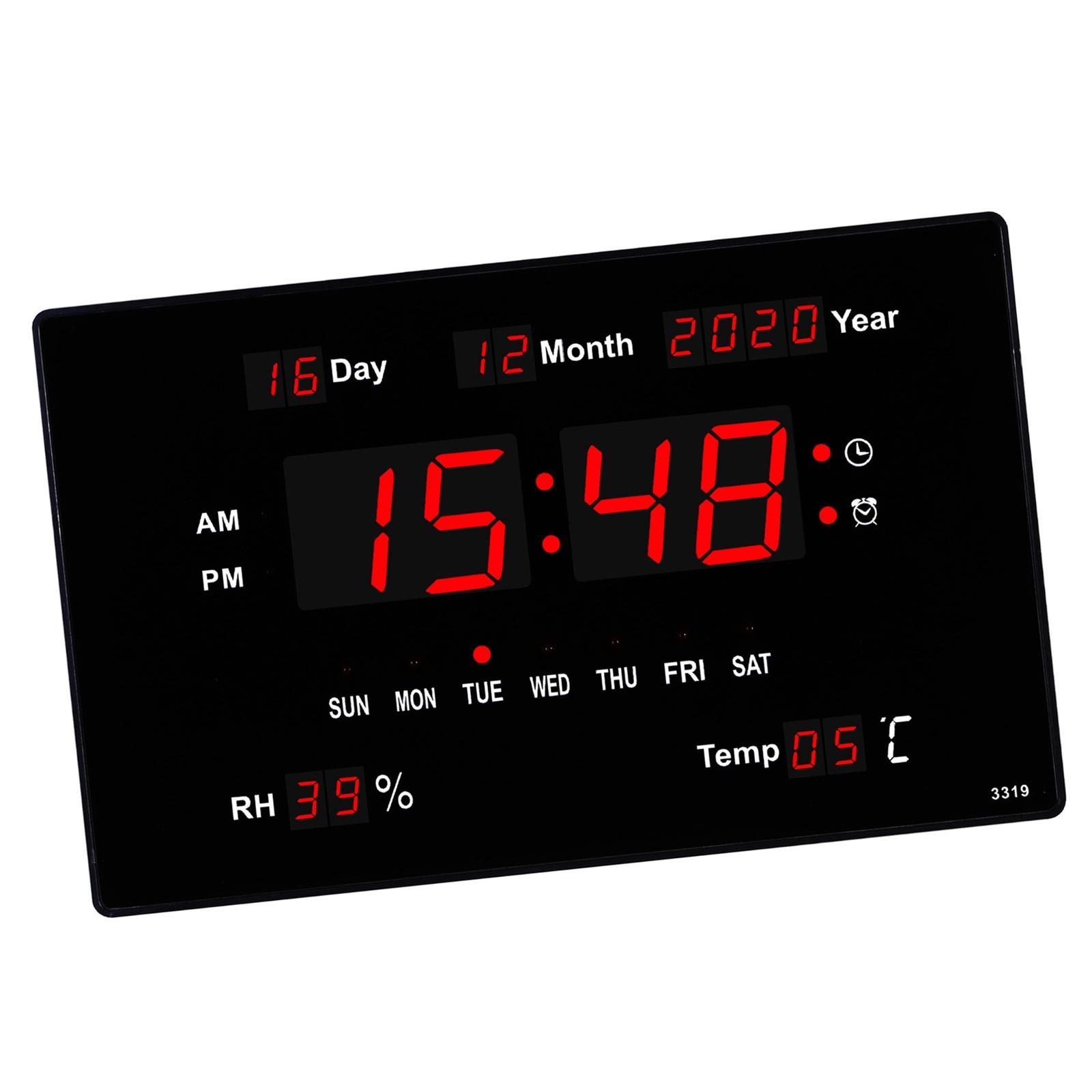 Electronic Wall Clock Temperature Display LED Display Calendar Table Clocks