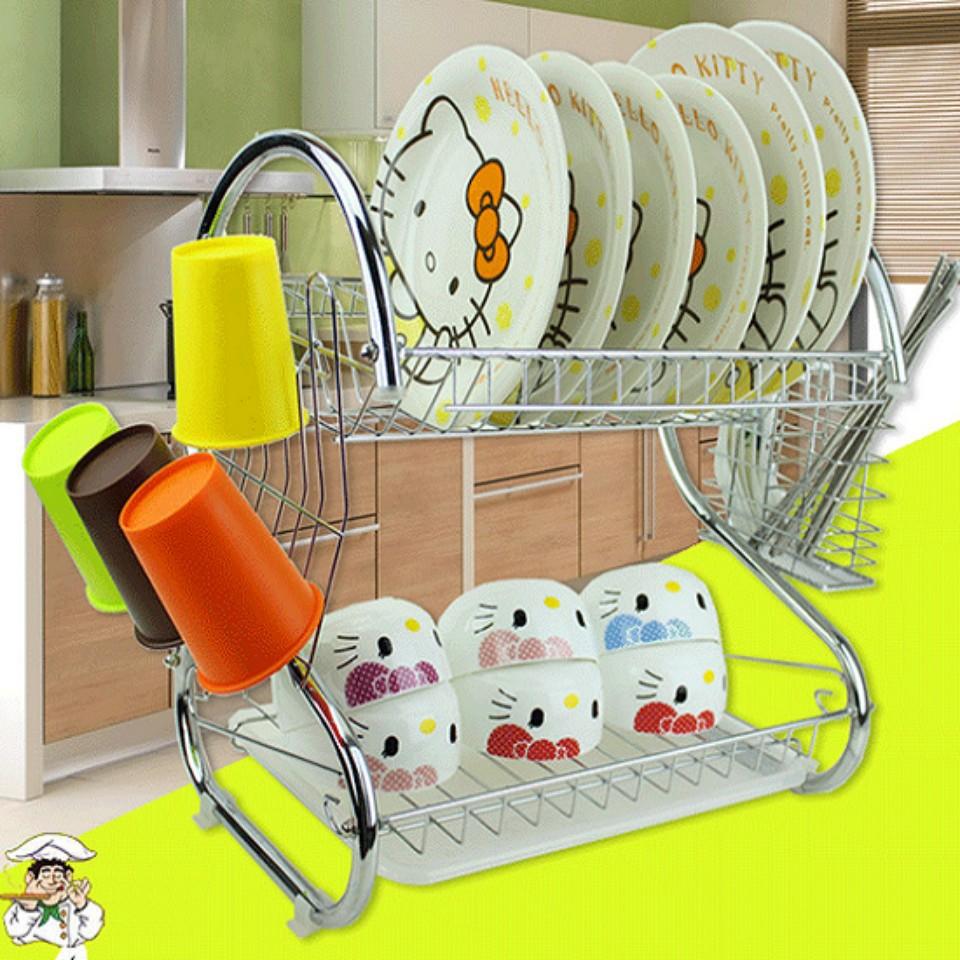 Kệ để bát đũa bằng inox 2 tầng