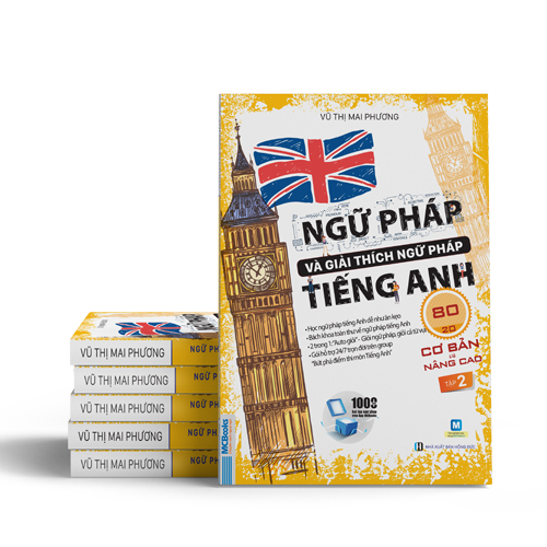 Trọn Bộ Sách Ngữ Pháp Và Giải Thích Ngữ Pháp Cơ Bản + Nâng Cao Tiếng Anh 80/20 Cô Mai Phương (Tập 1+ 2)