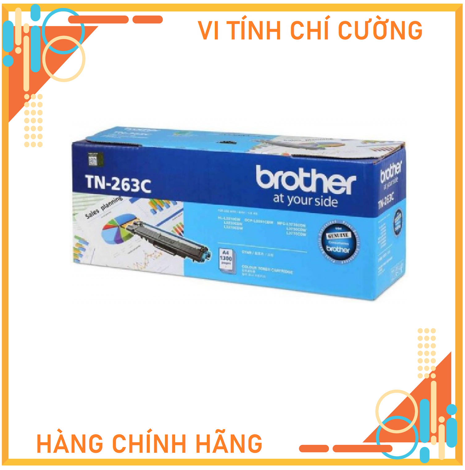 Mực In Cho Máy DCP-L3551CDW, MFC-L3750CDW Brother TN-263 Toner - Hàng Chính Hãng