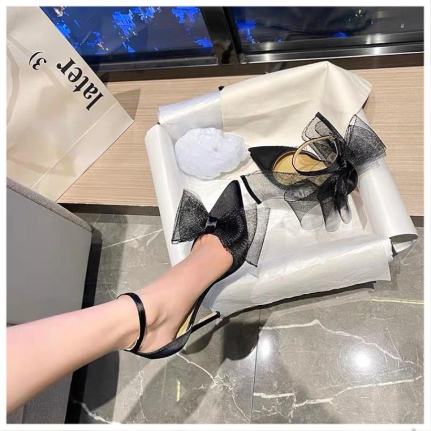 Giày cao gót đính nơ tiêu thư đáng yêu cho các nàng