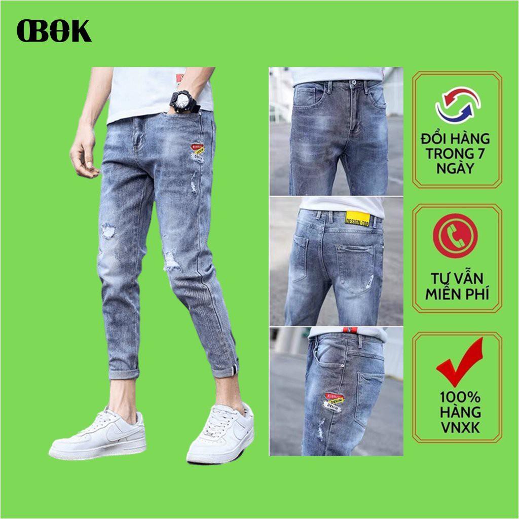 Quần Jean Nam Ống Đứng , Quần Bò Nam Thời Trang Co Giãn Mẫu Mới 2021 OBOK Fashion QJN3350