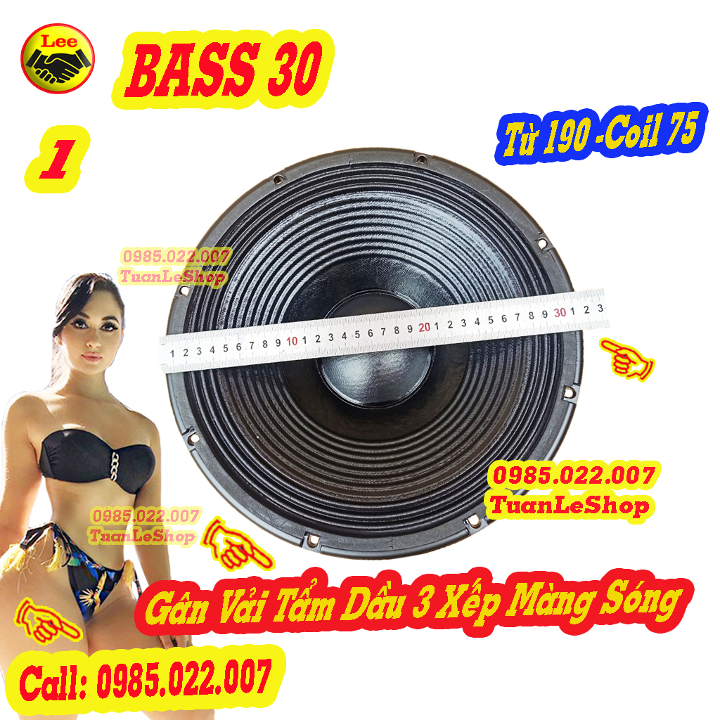 1 CỦ BASS 30 CÔN 75  NHẬP KHẨU - GIÁ 01 CHIẾC - TỪ 190 COIL 75MM - CỦ LOA 3 TẤC - Đít Lồi