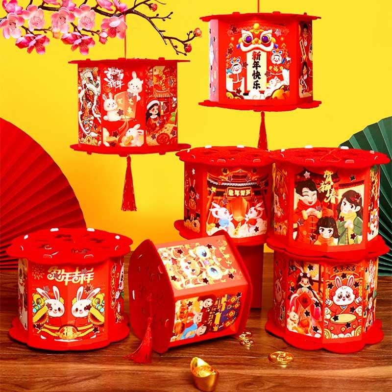 Lồng Đèn Giấy Treo Trang Trí Năm Mới Phong Cách Trung Hoa DIY