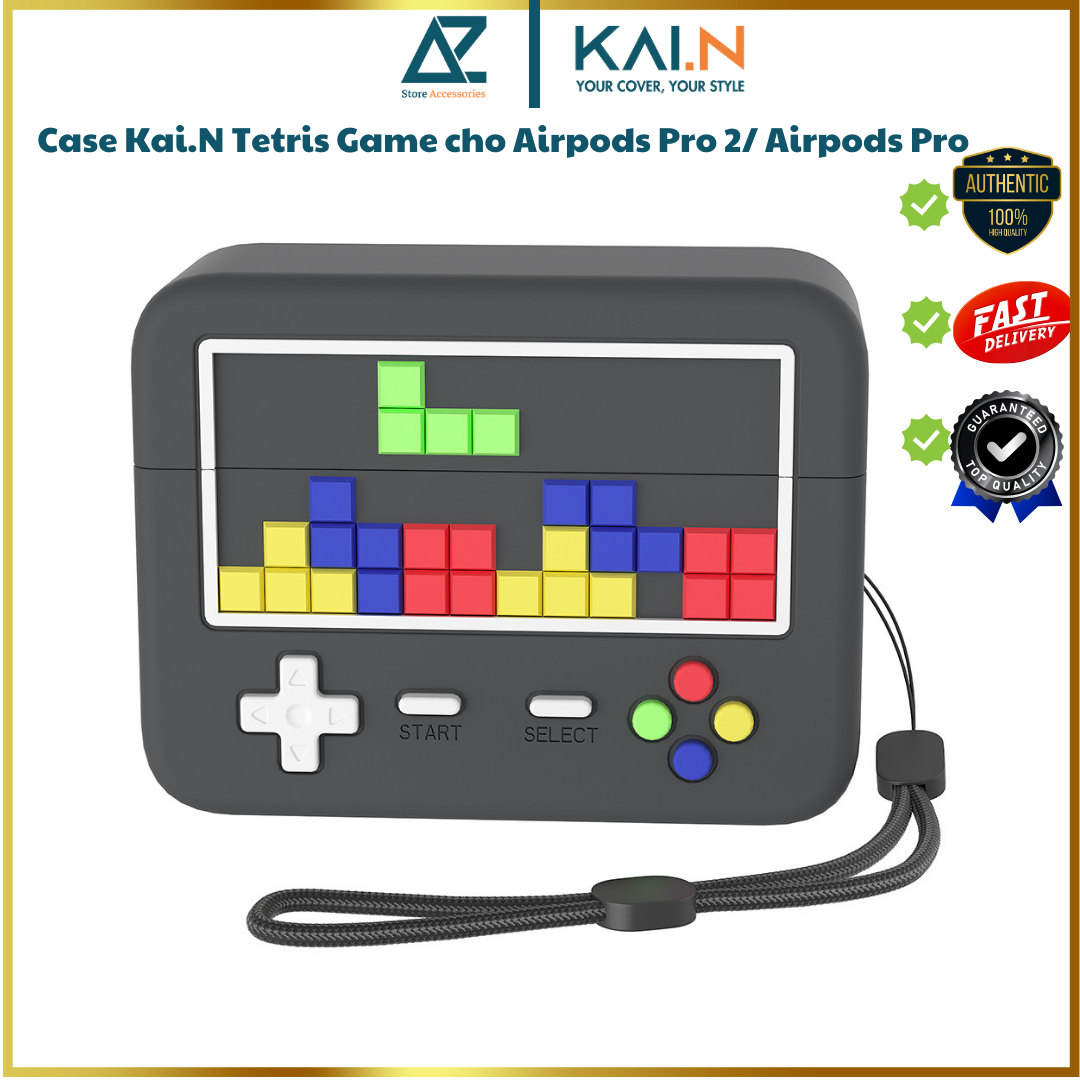 Ốp Case Silicon Gel Kai.N Tetris Game cho Airpods Pro 2/ Airpods Pro Kèm Dây Đeo_ Hàng chính hãng