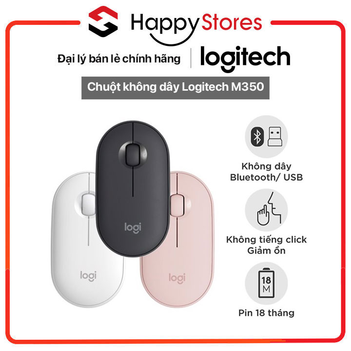 Chuột không dây Logitech M350 - HÀNG CHÍNH HÃNG