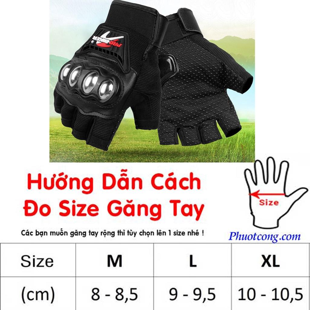 Găng tay xe máy hở ngón probiker gù inox hở ngón màu đỏ - Chống nắng, chống tia uv