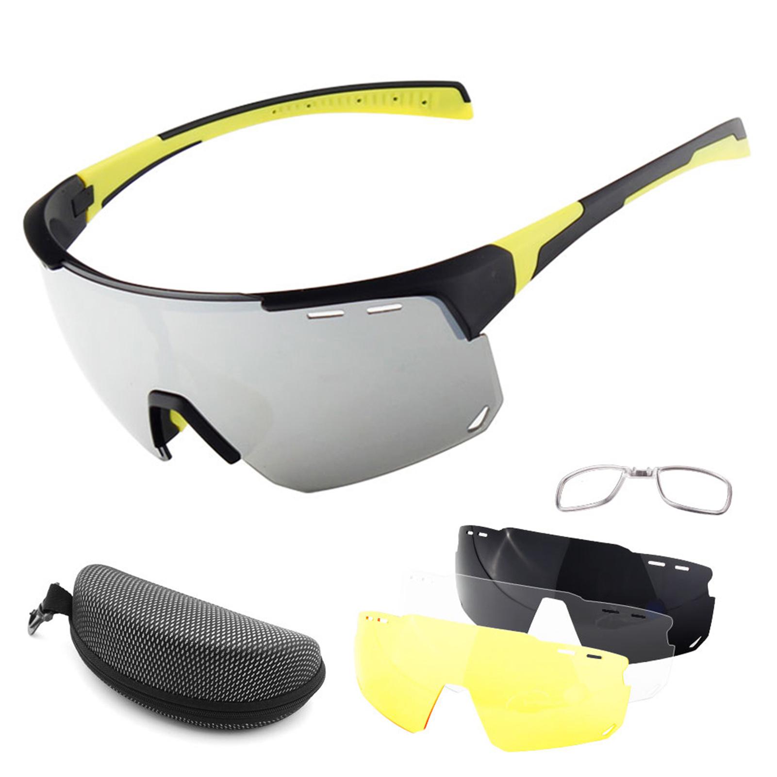 Kính Râm Uv400 Đi Xe Đạp Mtb Unisex Với 3 Thấu Kính Dự Phòng