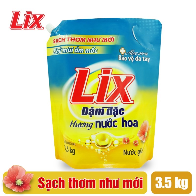 Túi Nước Giặt Lix Đậm Đặc Hương Nước Hoa 3.5Kg NGH07 - Tẩy Sạch Vết Bẩn Cực Mạnh