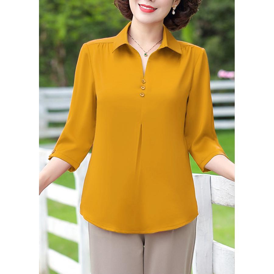 ÁO TRUNG NIÊN NỮ - ÁO SƠ MI TRUNG NIÊN PHỐI NÚT TAY LỠ, NHIỀU MÀU - THỜI TRANG QUÝ BÀ NHIỀU SIZE