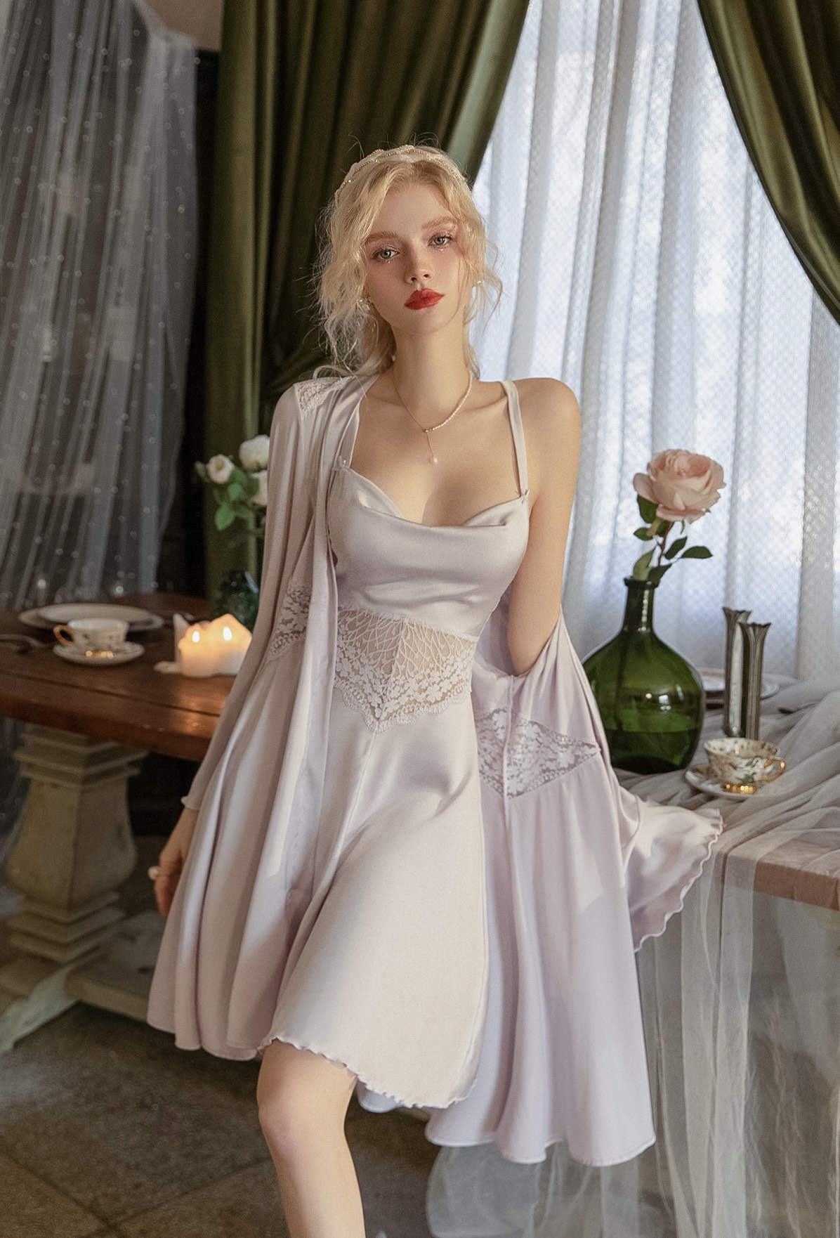 Váy Ngủ Hai Dây Suông Nữ Tính (Không kèm áo choàng) - B.Lingerie