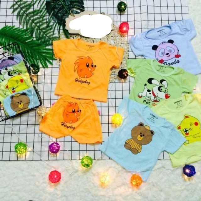 Sẵn - Bộ cộc quần in mông bé trai, bé gái - ảnh thật
