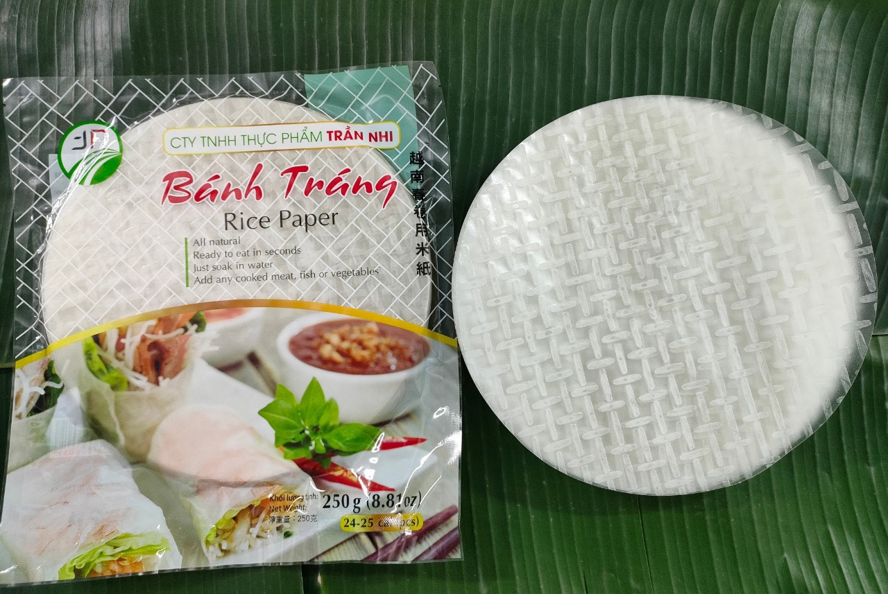 Bánh tráng tròn Trần Nhi gói 250g loại mỏng vừa size 22cm hàng xuất khẩu cao cấp siêu ngon