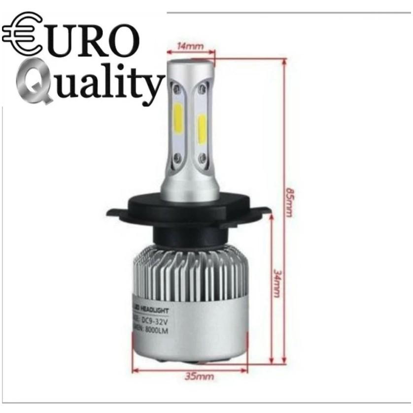 Bộ 2 Đèn Led Headlight S2 độ sáng ổn định Ô tô, xe máy - 8000Lm, 36W 9v-32v, Cos/pha trắng 6500k