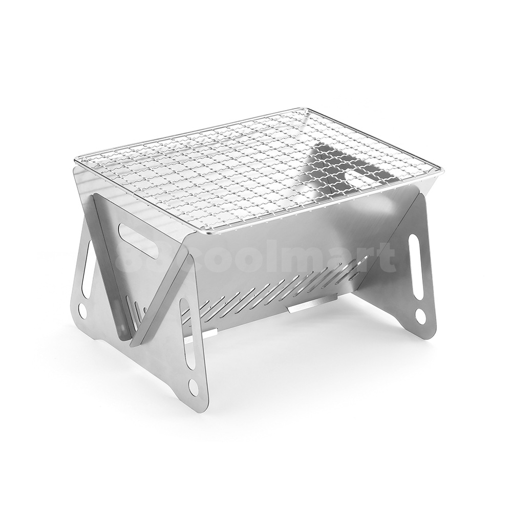 Bếp Nướng Than Hoa Gấp Gọn | Bếp Nướng BBQ Dã Ngoại Mini Inox 304 | Dành Cho 2-3 Người