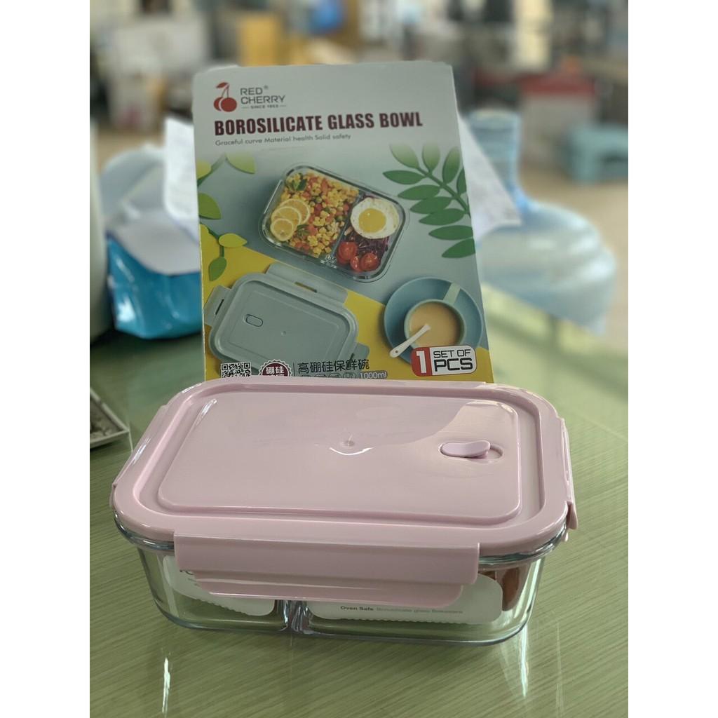 Hộp thủy tinh chịu lực Glasslock 2 ngăn 1000ml - Hộp cơm văn phòng bằng thủy tinh chia 2 ngăn - Tô Bát thủy tinh 2 ngăn