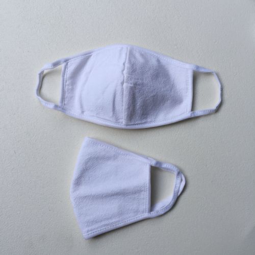 Khẩu trang cotton màu trắng 2 lớp - dùng được cả hai mặt - combo 5 cái