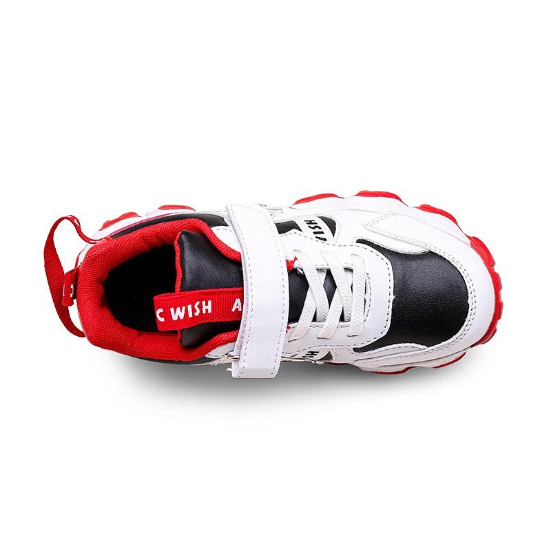 Trẻ em đi bộ sneakers đi bộ giày chạy bộ giày cho bé trai MỚI thời trang mùa xuân da trẻ em thoải mái giày thể thao thoải mái ngoài trời Color: White Shoe Size: 33