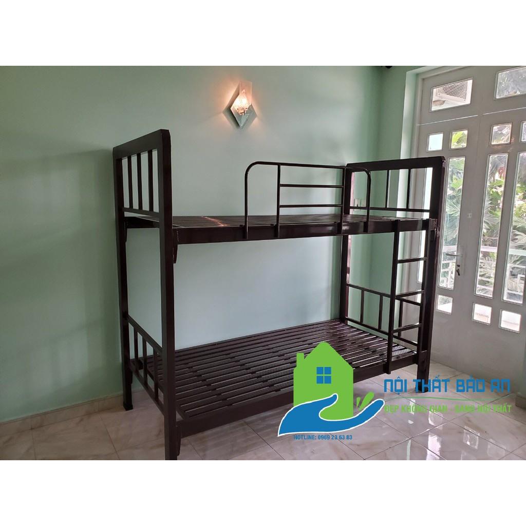Giường sắt hộp 2 tầng sắt dày cao cấp, sơn tĩnh điện bền đẹp không rỉ sét, Ngang : 1m2x1m2