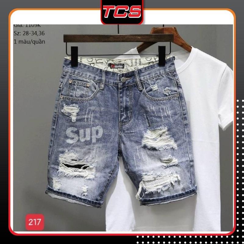 Quần short jean ,Quần short nam rách cao cấp phong cách hàn quốc đẹp giá rẻ TCS 217