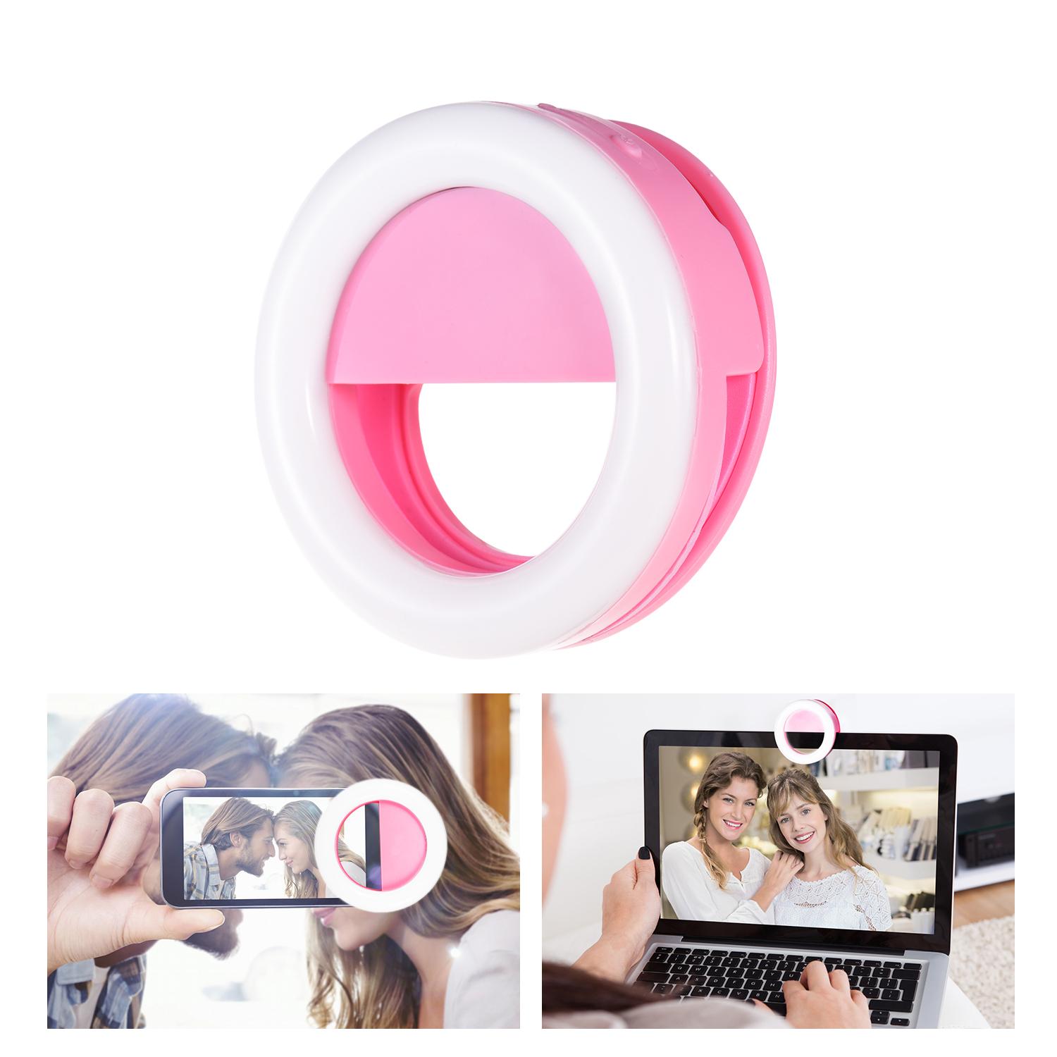 Đèn LED Ring Light Clip-on 3 cấp độ Độ sáng Màu trắng 5600K 3W CRI95 cho điện thoại thông minh Selfie