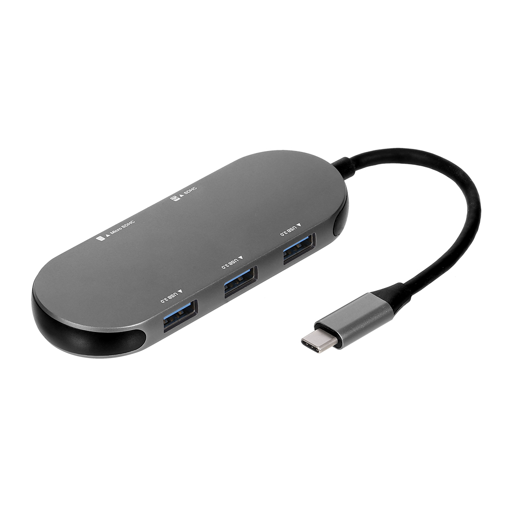 Thẻ Nhớ TF 5 Trong 1 Vỏ Nhôm USB3.0 * 3 / SD, Màu Xám