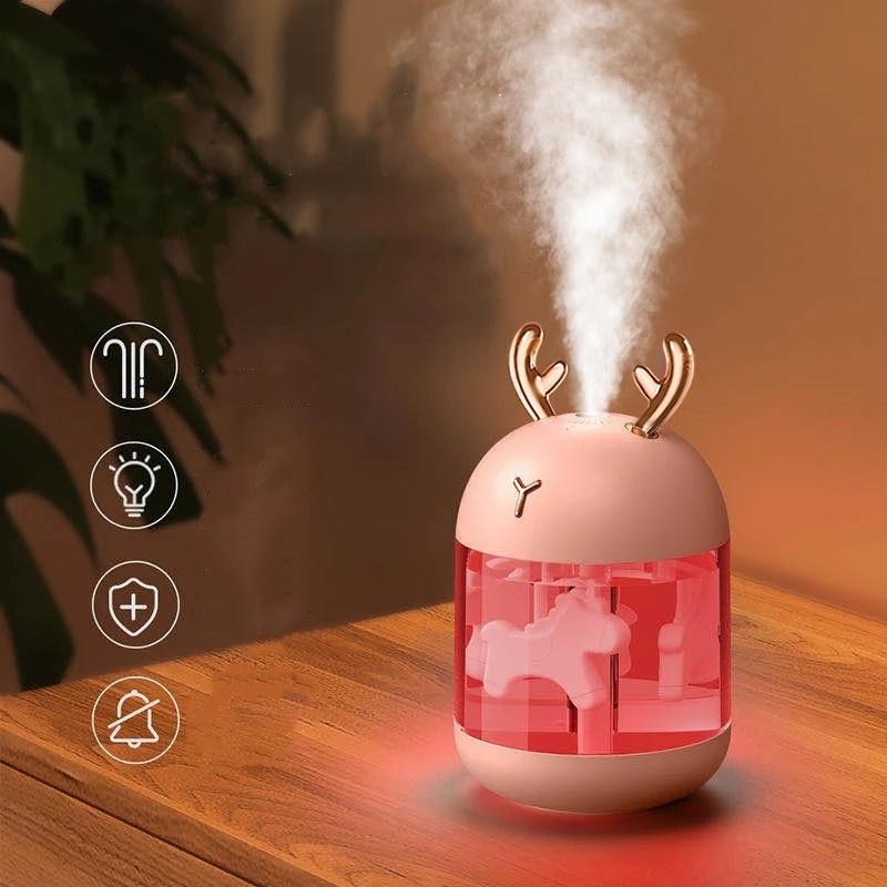 Air Humidifier 300ML Pet Cute Mini Humidifier USB Aroma Essential LED Lights Night Lamp Air Purifier Diffuser for Home Car