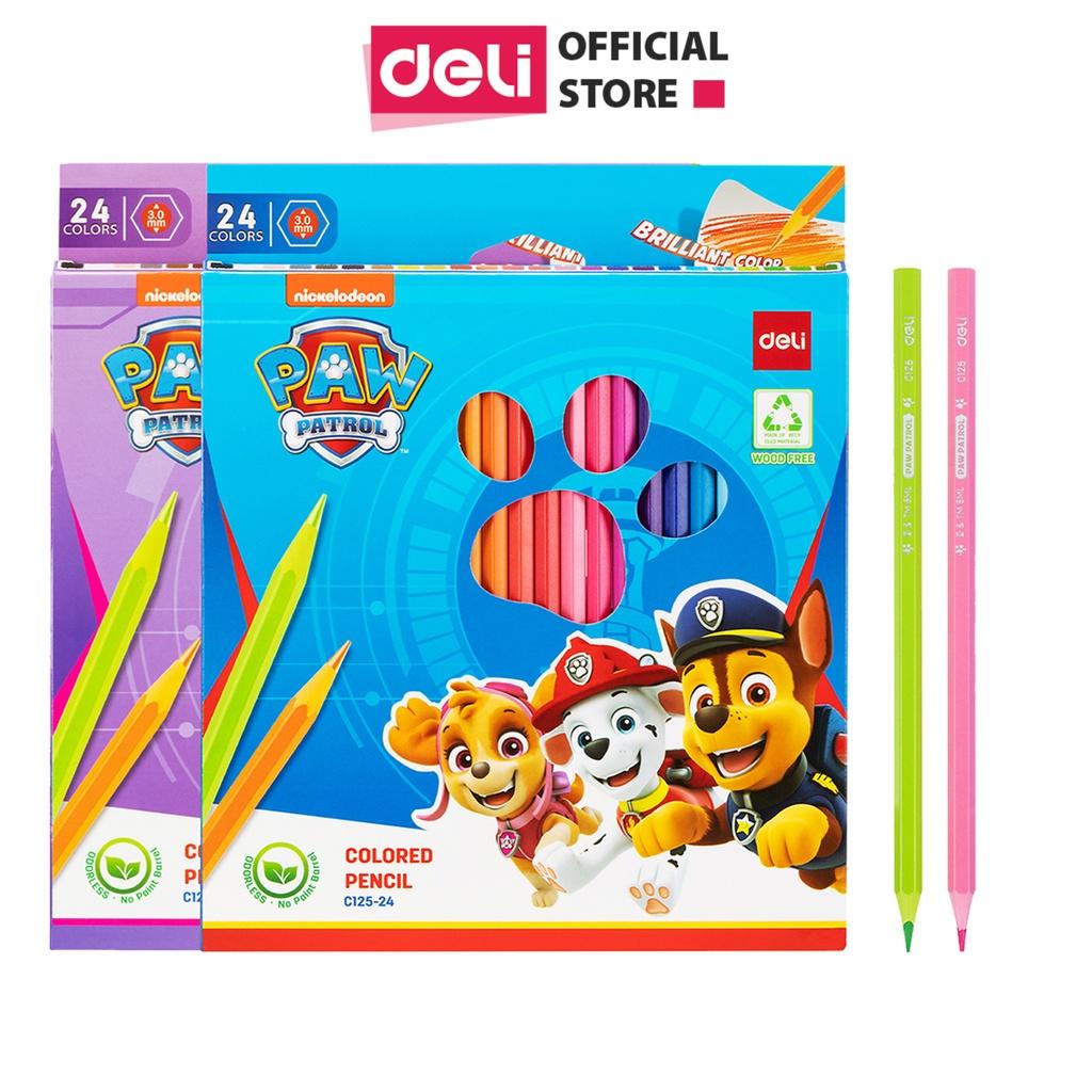 Bút Chì Màu Cho Bé Đội Chó Cứu Hộ Paw Patrol Dạng Hộp Vẽ Tranh Tô Màu Deli - Đầu Mềm Màu Sắc Tự Nhiên An Toàn - Vỏ Màu Xanh Hồng Ngẫu Nhiên - EC125