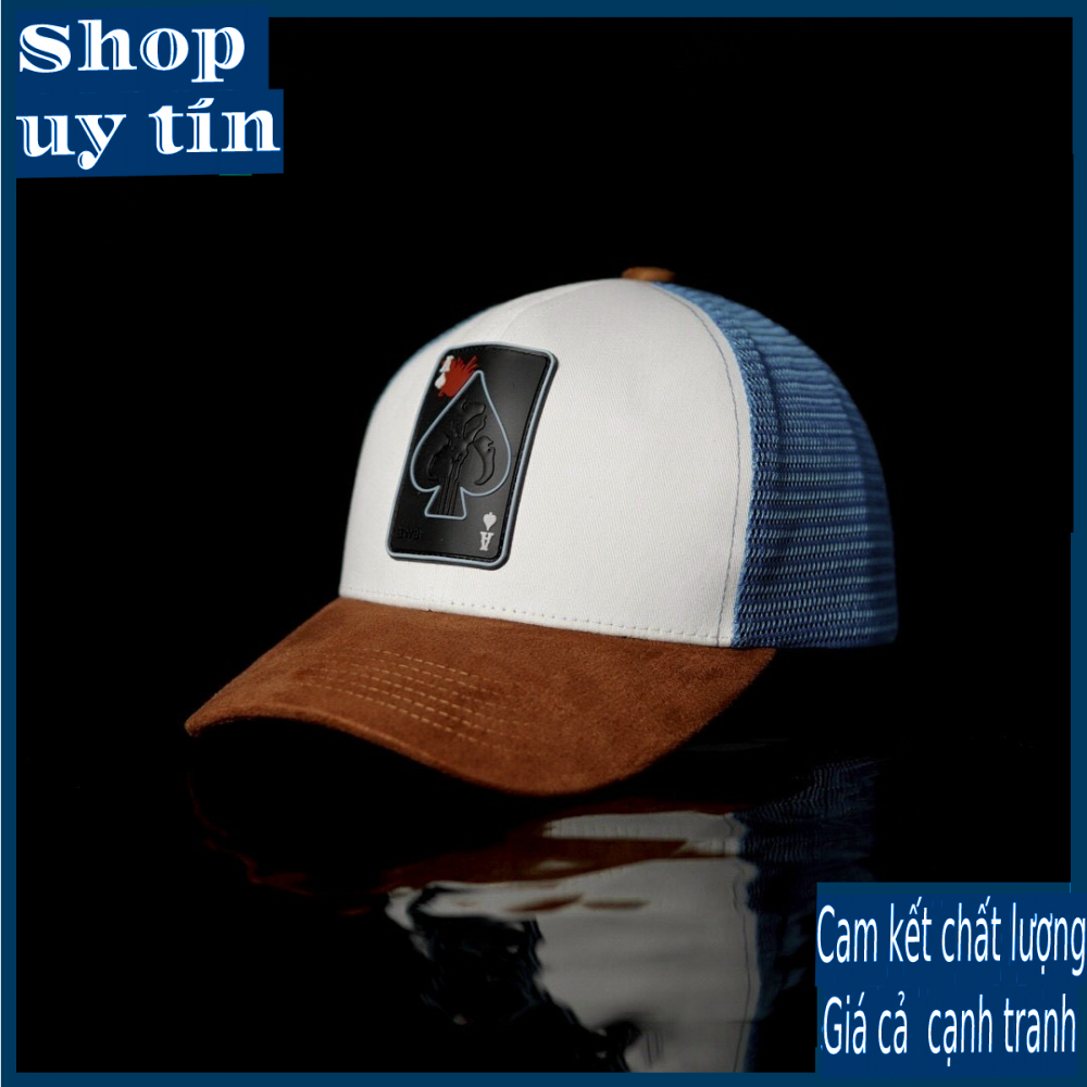 [ Miễn ship / giảm giá ] MŨ NÓN LƯỠI TRAI NAM NỮ ÁT BÍCH PHỐI LƯỚI CAO CẤP - màu trắng xanh nâu