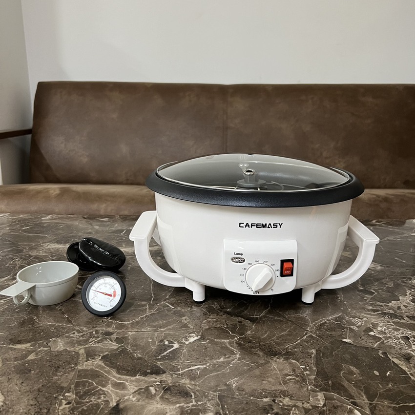 Máy rang hạt cà phê và các loại hạt tự động Thương hiệu Cafemasy Mỹ SCR-300, Công Suất Lớn 1200W, Rang 750gr/25 phút - Bảo Hành 12 Tháng, Hàng Nhập Khẩu