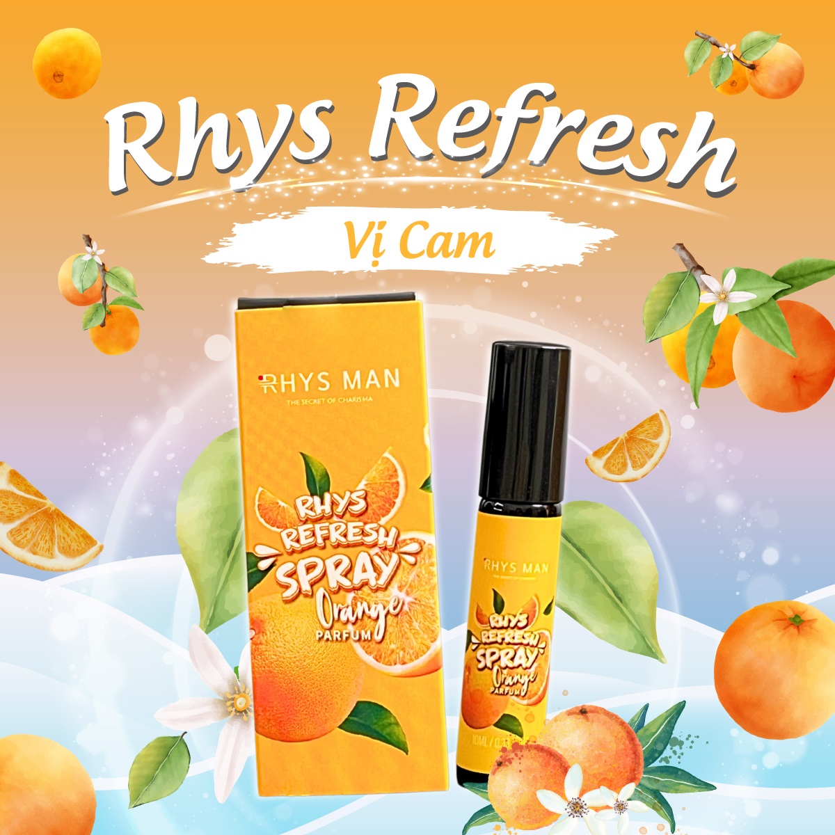 Xịt Thơm Miệng Rhys Refresh Spray Hương Trái Cây The Mát Sothing RHYS MAN 10ml- Hàng Chính Hãng