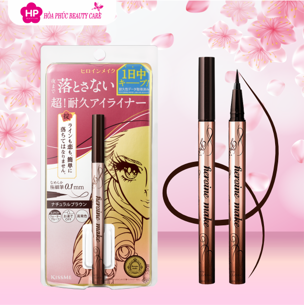 Bút Kẻ Mắt Nước Không Lem Không Trôi Nét Kẻ Siêu Mãnh Màu Nâu Tự Nhiên Kissme Heroine Make Eyeline (0.4 mL)