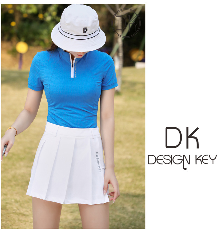 Fullset golf nữ DKGOLF D-SN23047-D-KN23070 - Set thể thao xanh trắng hòa nhã, chất liệu vải thun thoáng mát, thấm hút mồ hôi cực tốt