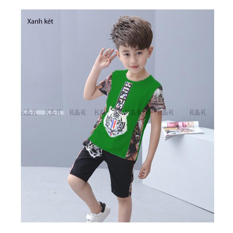 Bộ quần áo thể thao bé trai in cọp, may phối in 3D, chất cotton thoải mái mát mẻ - Quần áo trẻ em - SockiMall.